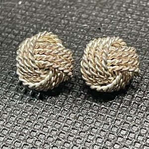 Vintage Twisted Rope Knot Earrings Pierced